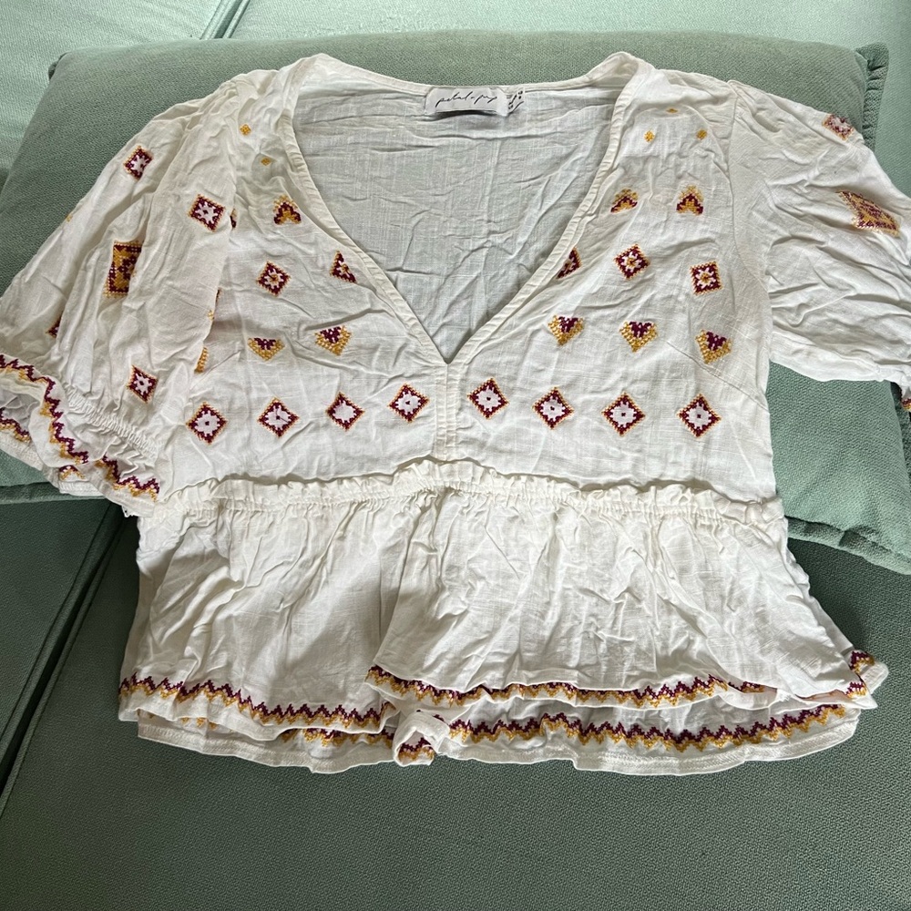 Petal & Pup Linen Shirt (size: 8) - Picture 2 of 5